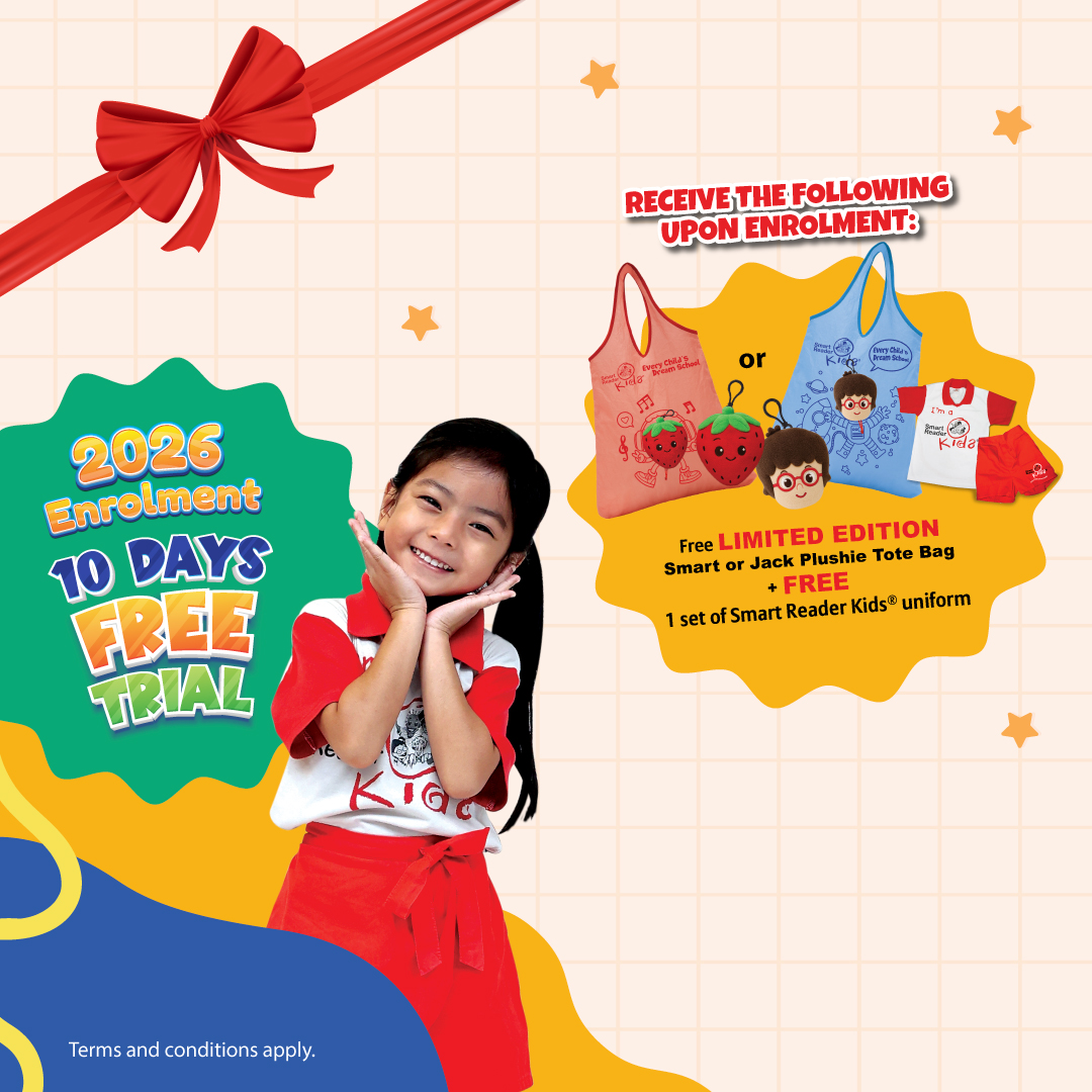 Complimentary 10 Days Trial, Plushie Tote Bag and Set of Smart Reader Kids® Uniform for 2026 Enrolment